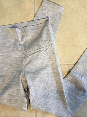 lululemon athletica Light Gray Striped High-Rise Leggings